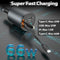 Multi Retractable Car Charger, 4 in 1 Fast Charger 100W with 2.6FT Cables for iPhone & Samsung Galaxy Devices