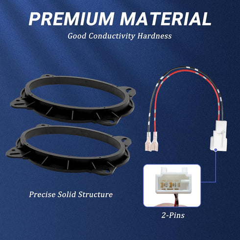 6" x 9" Speaker Spacer Covers with 2 Wiring Harness for Toyota 4