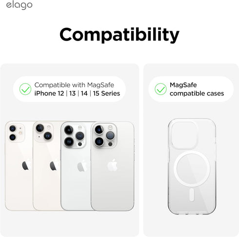 elago Key Magnetic Wallet Card Holder 2-Cards Compatible with MagSafe for iPhone 15/14/13/12 Series - Key Holder, Wallet, Secure Phone Wallet, Long Last Silicone, Scratch and Damage Protection (Stone)