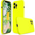 Compatible with iPhone 12 Pro Case Fluorescent Yellow, Soft Liquid Silicone Rubber Full-Body Protective Cover