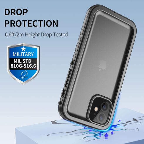 SPORTLINK Compatible with iPhone 12 Pro Waterproof Case, Full Body Shockproof Dustproof Phone Screen Protector, Rugged