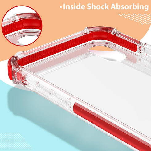 MATEPROX Clear Hybrid TPU Hard Cover Case for iPhone Xs Max with Thin Shockproof Bumper (Red)