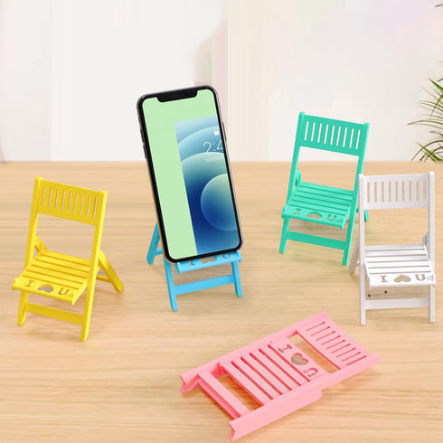 Tmboryuu Foldable Chair Shape Phone Holder for Desk Portable Travel Holder Desk Accessories Folding Chair Cellphone