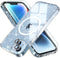 Choiche iPhone 14 Plus Magnetic Case, Clear Glitter Bling, with 2x Diamond Lens & Tempered Glass Protectors, MagSafe