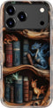 DEENAKIN for iPhone 17 Pro Case Cute,Aesthetic Baby Dragon and Bookshelf Floral Phone