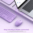Seenda Purple Keyboard and Mouse Combo, Wireless Full Size 2.4GHz Silent USB Wireless Keyboard Mouse for Windows,