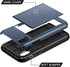 SAMONPOW Wallet Case for iPhone XR 6.1 inch, Heavy Duty Protection, Dual Layer Anti Scratch Hard PC Soft Rubber, Dark