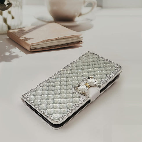 Omio Luxury Glitter Bling Diamond Card Holder Case for iPhone 11, Shiny Rhinestone Crystal Bowknot Shockproof