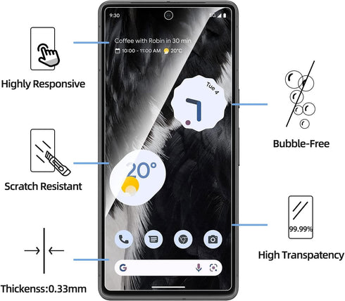 NEW'C [3 Pack Designed for Google Pixel 7 Screen Protector Tempered Glass,Case Friendly Anti Scratch, Bubble Free, Ultra Resistant