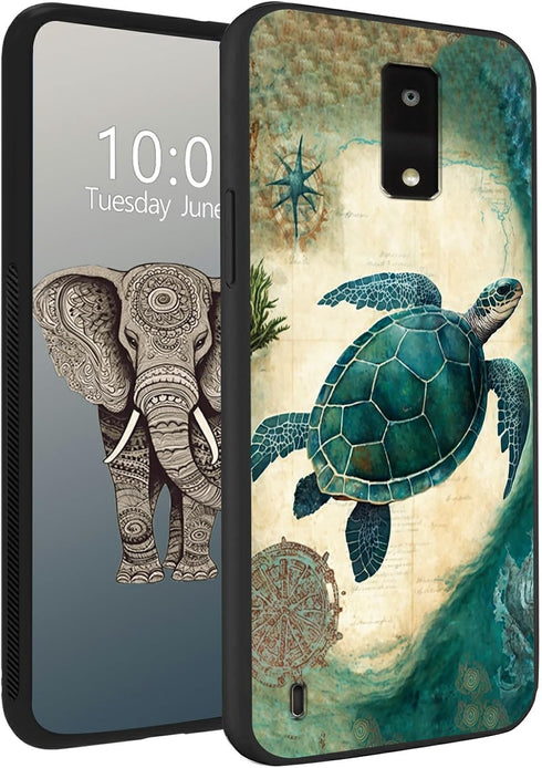 Turtle Phone Case for BLU View 4 B135DL, Slim Black Soft TPU Shockproof Protective Case (BLU View 2 2023)