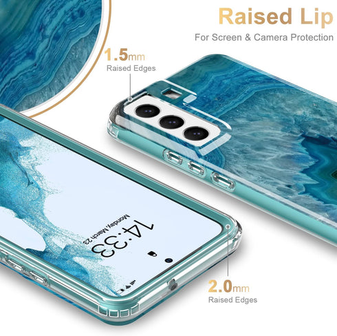 Esdot Compatible with Samsung Galaxy S22 Plus Case, Fashionable Protective Phone Case for Women, Agate Stone