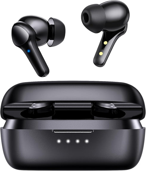 Lanteso Wireless Earbuds, Bluetooth Ear Buds with Mics, IPX5 Waterproof, Touch Control, Bass Sound for iPhone Android