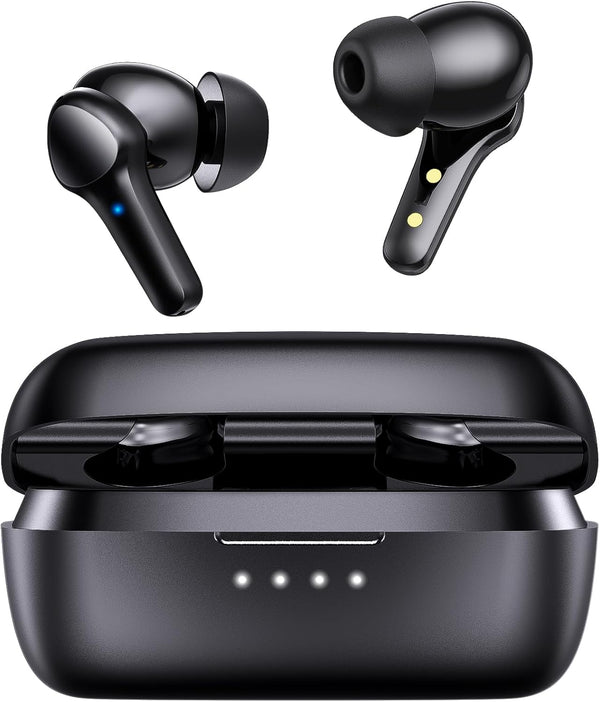 Lanteso Wireless Earbuds, Bluetooth Ear Buds with Mics, IPX5 Waterproof, Touch Control, Bass Sound for iPhone Android
