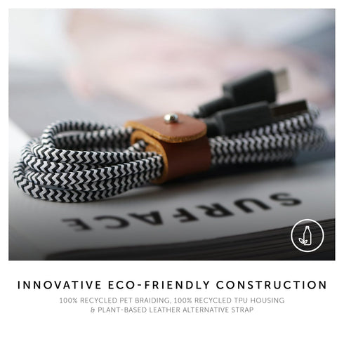 Native Union Belt Cable USB-C to USB-A - 4ft Ultra-Strong Charging Cable with Leather Strap for iPhone 15, Samsung