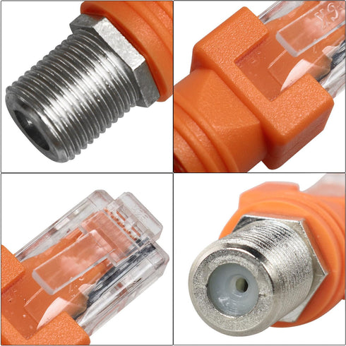 2PCS RJ45 Converter Adapter Coaxial Barrel Coupler Adapter Connector Coax Straight Connector