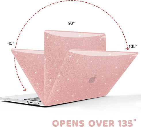 Anban Compatible with MacBook Pro 13 inch Case M2 2025-2016, Plastic Hard Shell + Keyboard Cover, Shiny Rose Gold