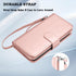Takfox Galaxy J3 2018 Leather Wallet Case, Flip Folio with 9 Card Holder and Detachable Strap in Rose Gold