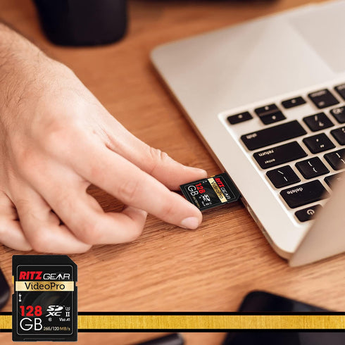Ritz Gear 128GB High-Speed SDXC UHS-II Card, C10, U3, V60 for DSLR and Cinema-Quality Video Cameras