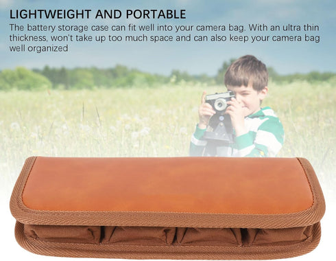 8 E10/E17/E6N, FW50/FZ100, EL25/EL15, W235 Pockets Mirrorless Camera Battery and SD Card Holder Pouch, Water Resilient
