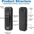 Ahheyie 1080P 180 Mini Body Camera with Night Vision, Visible Wearable Back Clip Bodycam, Rotatable Lens Portable