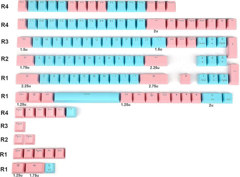 Carbon Miami PBT Doubleshot Shine Through ANSI Backlit Keycaps for MX Mechanical Keyboard Melody 96 KBD75 68 61 87 104