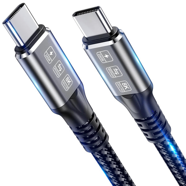 240W Thunderbolt 4 Cable 3ft, USB C Monitor Cable for 40Gbps Data Transfer and 8K/Dual 4K Video Compatible with