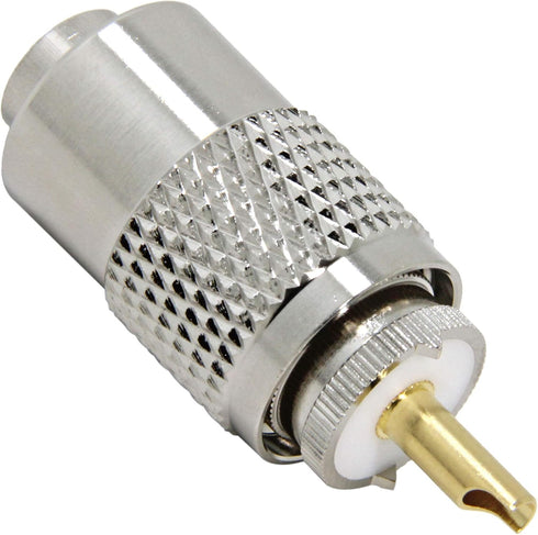 PL 259 Connectors, 5-Pack UHF Male Solder Connector Plug with Reducer, Teflon Material for RG59, RG8, RG8x