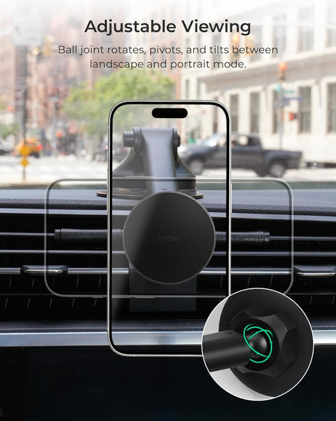 iOttie iTap 3 Magnetic Dash & Windshield Mount Car Phone Holder, Compatible with Qi2, MagSafe, iPhone, and Android