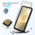 Lanhiem Magnetic Case for Samsung Galaxy S24+ Plus - IP68 Waterproof Dustproof Rugged Full Body Cover (Black/Clear)