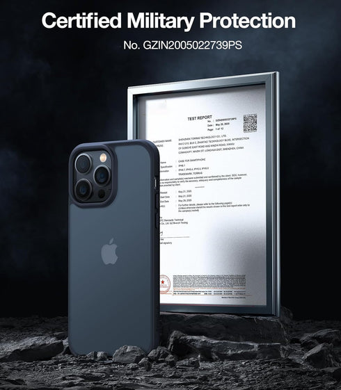 TORRAS Tough Shockproof Case for iPhone 13 Pro - Military-Grade Drop Tested Ultra-Durable Matte Hard PC Back