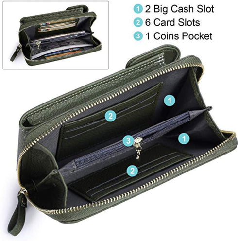 Valentoria Womens Small Leather Crossbody Bag Cell Phone Wallet Shoulder Purse Handbag