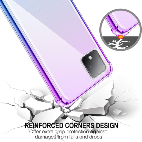 SALAWAT Compatible with Google Pixel 4 XL Case, Clear Gradient Slim Phone Cover, Shockproof Protective Case