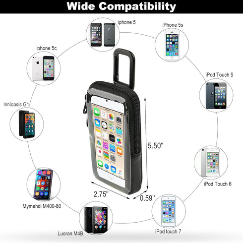 TXEsign 7th/6th/5th 5/5s/5c, MP3 MP4 (1 Pack) Travel Carrying Case Bag with Clear Window for iPod Touch Gen and iPhone