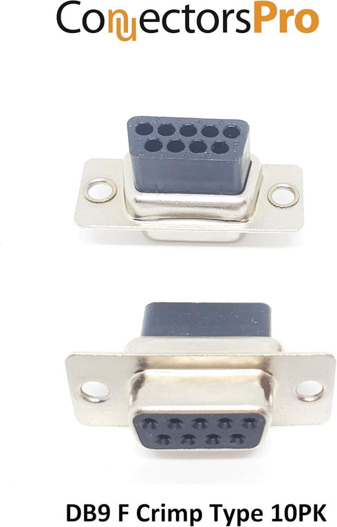 PC Accessories - Pro DB9 Female D-Sub Crimp Type Connector, 10-Pack, No Pin