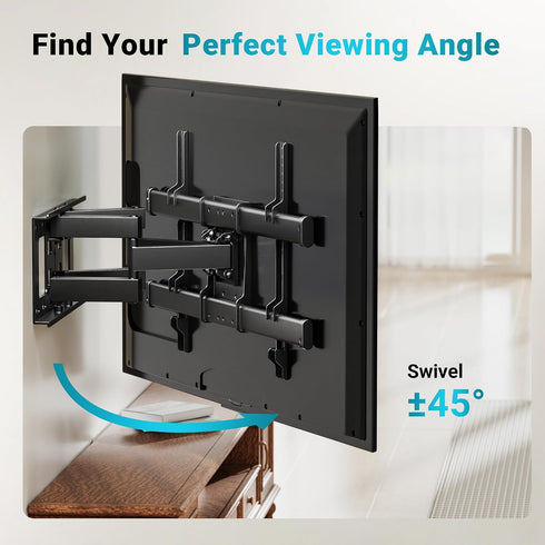 BONTEC 37-85 Inch 132lbs, 600x400mm, 16" Full Motion TV Wall Mount for TVs, Hold up to Max VESA Swivel Tilt Dual Arms