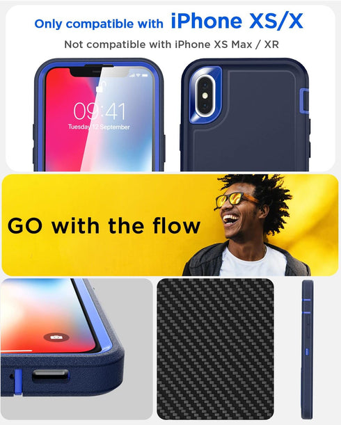 AICase for iPhone X/XS Case Built-in Kickstand with Glass Screen Protector,Heavy Duty Drop Protection Full Body Rugged Shockproof Military Protective Tough Durable for iPhone X/XS 5.8“_10