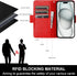 Bocasal 15 5G, 6.1 Inch Wallet Case for iPhone Genuine Leather Support Wireless Charging RFID Blocking Flip Case Card