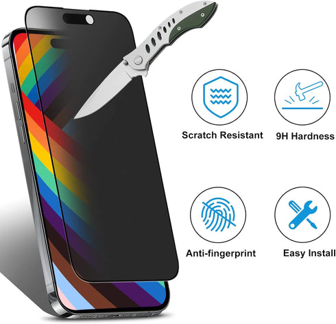 Mothca iPhone 14 Pro Max 6.7" Matte Privacy Screen Protector: Anti-Spy, Anti-Glare, Full Coverage, Easy Install.