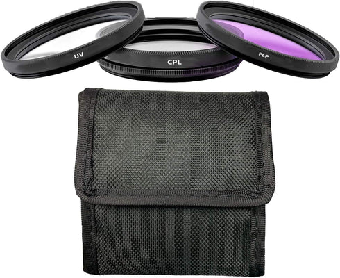 COMMANDER OPTICS Professional HD 3 Piece Camera Lens Filter Kit (UV, CPL, FLD) with