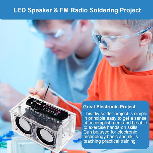 Radio Audio Soldering Kit, Bluetooth-Compatible LED Speaker Soldering Project, DIY Electronic Kit