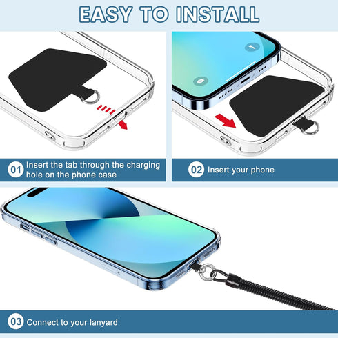 Outdoor Phone Leash with Tether Tabs for Skiing, Hiking, Cycling - Fits Most Phones
