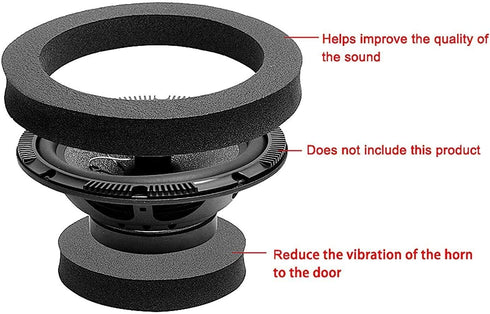 RDBS 6" 6.5" 6.75" Car Speaker Foam Rings Universal Self Adhesive Speaker Fast Rings Sponge Bass Blocker Kit Waterproof High Rebound EVA Foam Speaker Enhancer Baffle(4PCS ) by RDBS
