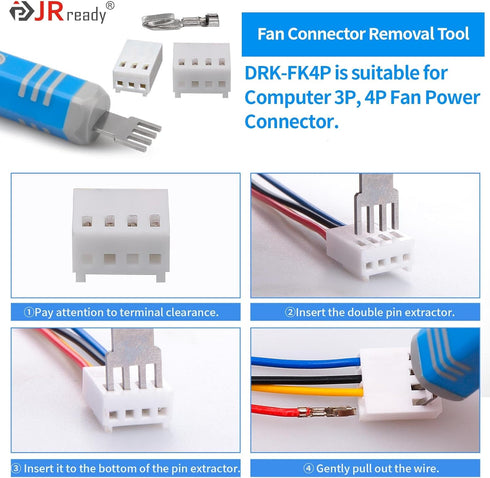 JRready ST5253-04 Molex Pin Extractor Kit, Mini-Fit Jr. Extraction Tool for Electrical Pin Removal