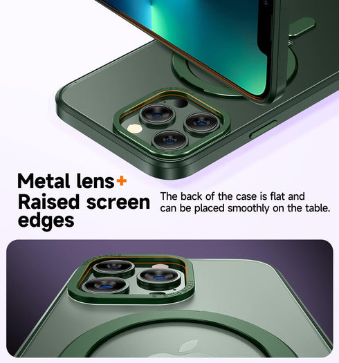 MAGIC JOHN Magnetic Case for iPhone 13 Pro Max - Compatible with Magsafe, Military Grade Shockproof, Green