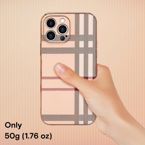 Fashion Leather Designer Phone Case for Apple iPhone 15 Pro Max, Soft TPU Drop Protection Shockproof Holder for Women