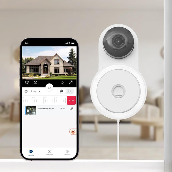 YI 2K Indoor Security Camera with Adhesive Mount, 2-Way Audio, AI Human/Vehicle/Pet Detection,
