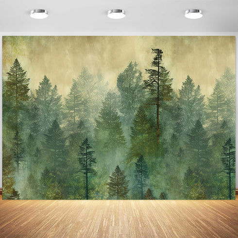 Tranhiafe 9x6ft Oil Painting Forest Backdrop Nature Watercolor Tree Photography Background Kids Birthday