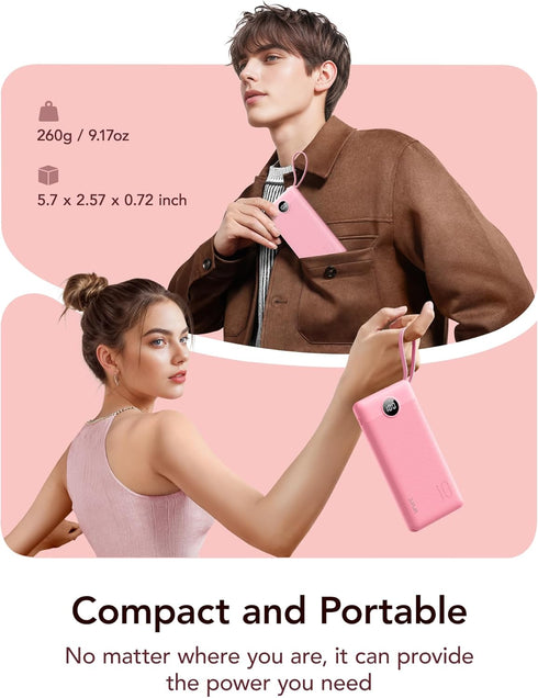 VRURC 4 5 2 17 16 15 14 13,Samsung,Android-Barbie Pink(1 Pack) Portable Phone Charger, Travel Portable Charger