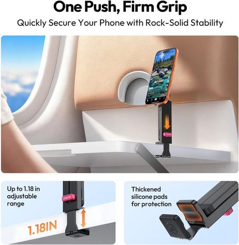ULANZI MA88 17-12 360 Magnetic Airplane Phone Holder for MagSafe iPhone Series, Strongest Magnet Handsfree Phone Tripod