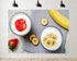 TryKid 8x8ft Strawberry Banana Yogurt Parfait Backdrop Fresh Fruit Healthy Snack Scene Photography
